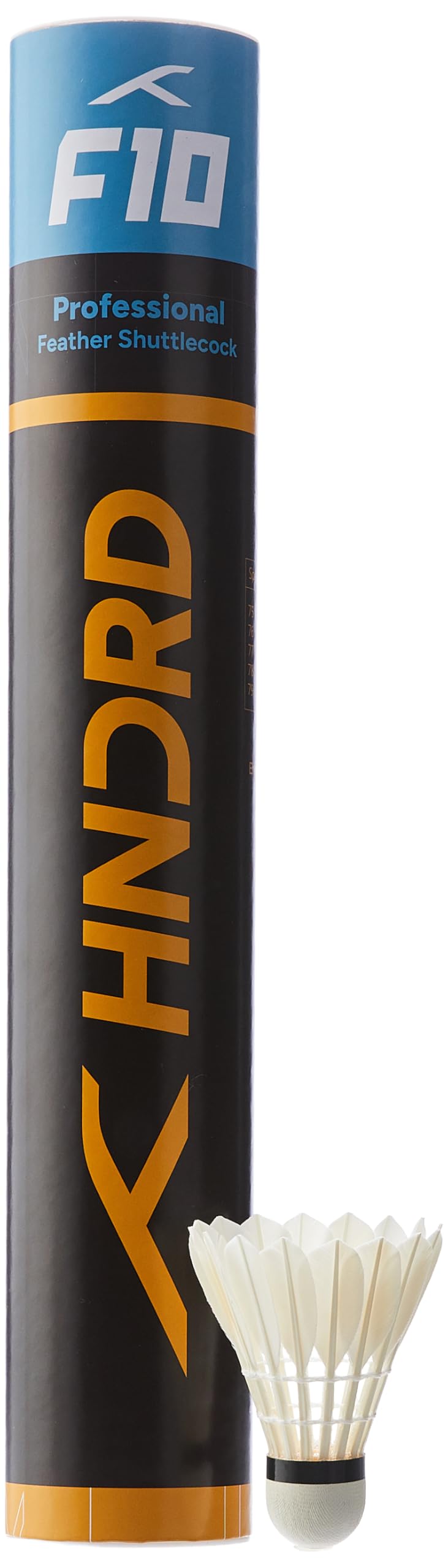 Hundred F10 Feather Shuttlecocks | Premium Tournament-Grade Feather Shuttlecocks – Natural Cork & Duck Feathers | Pack of 12 – Speed 76 | Navy-image-18