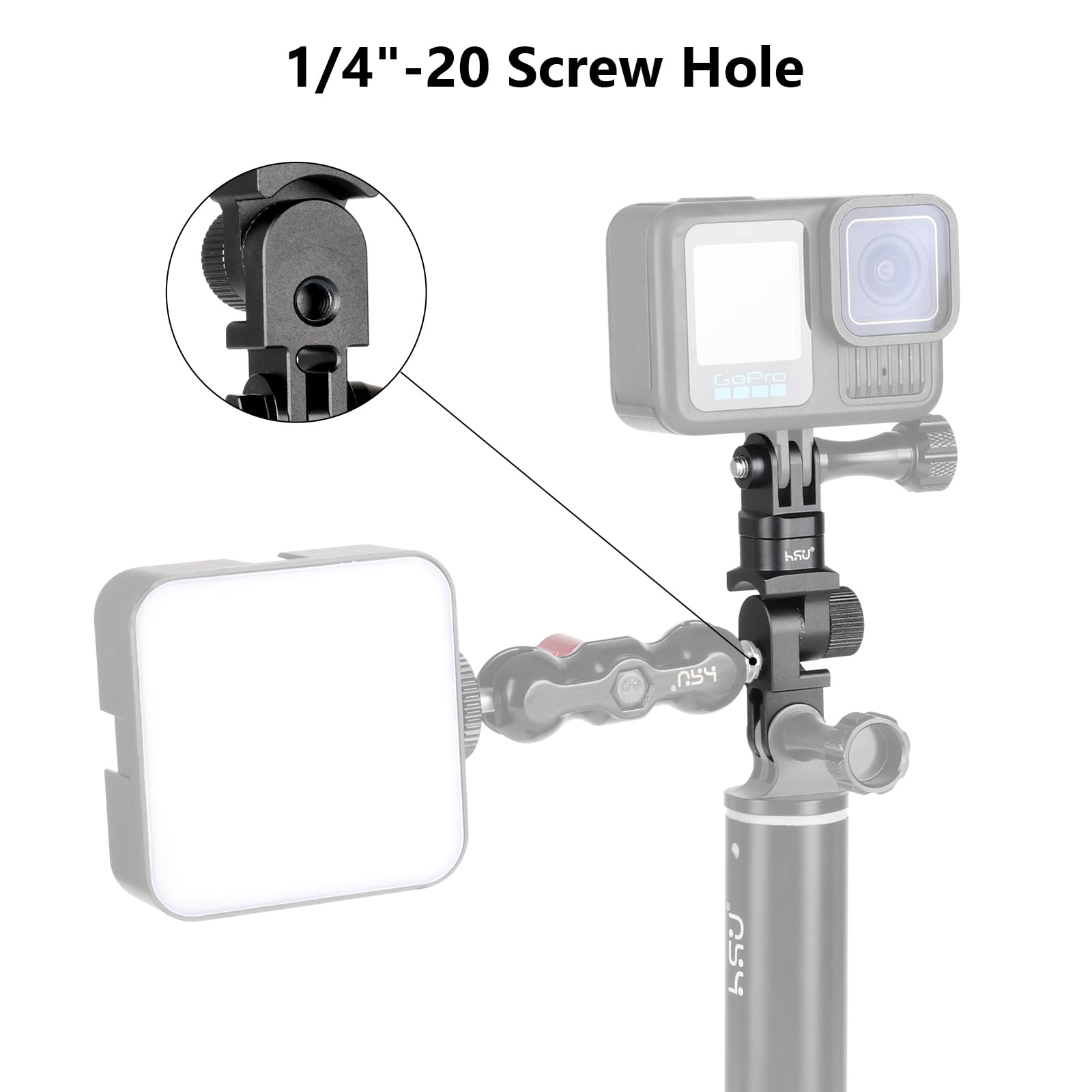 Compatible GoPro Hero 13/12, Insta360 X4/X3/X2, Filetage 1 - View #13
