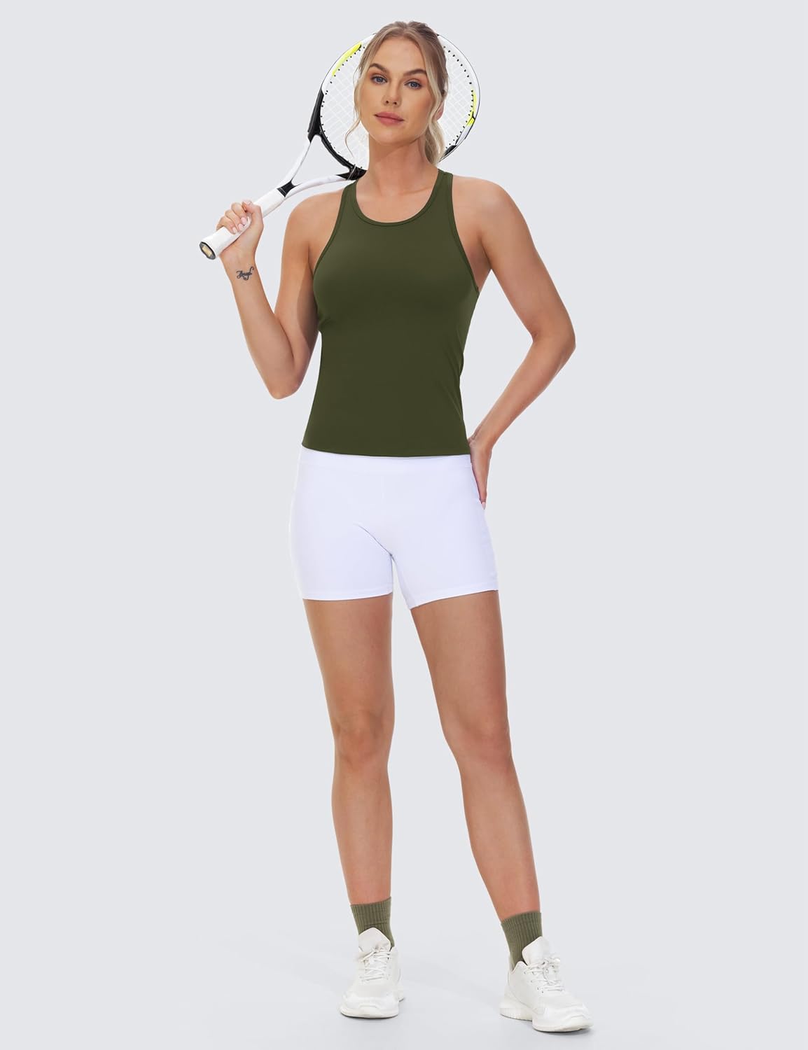 THE GYM PEOPLE Racerback Workout Tank Tops for Women Slim Fit Sleeveless Basic Athletic Running Yoga Shirts - Image 3