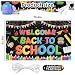72 x 44 Inch Welcome Back to School Banner - First Day of School Hanging Banner Backdrop, Large Welcome Sign Poster Bulletin Board Flag Wall Decorations for School Classroom