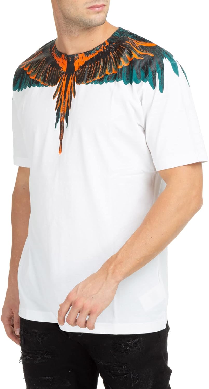 MARCELO BURLON Men's Icon Wings T-Shirt in White and Morocco Ubuy