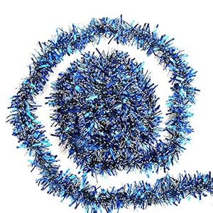 CCINEE Blaue Lametta-Girlande 8,9cm breit