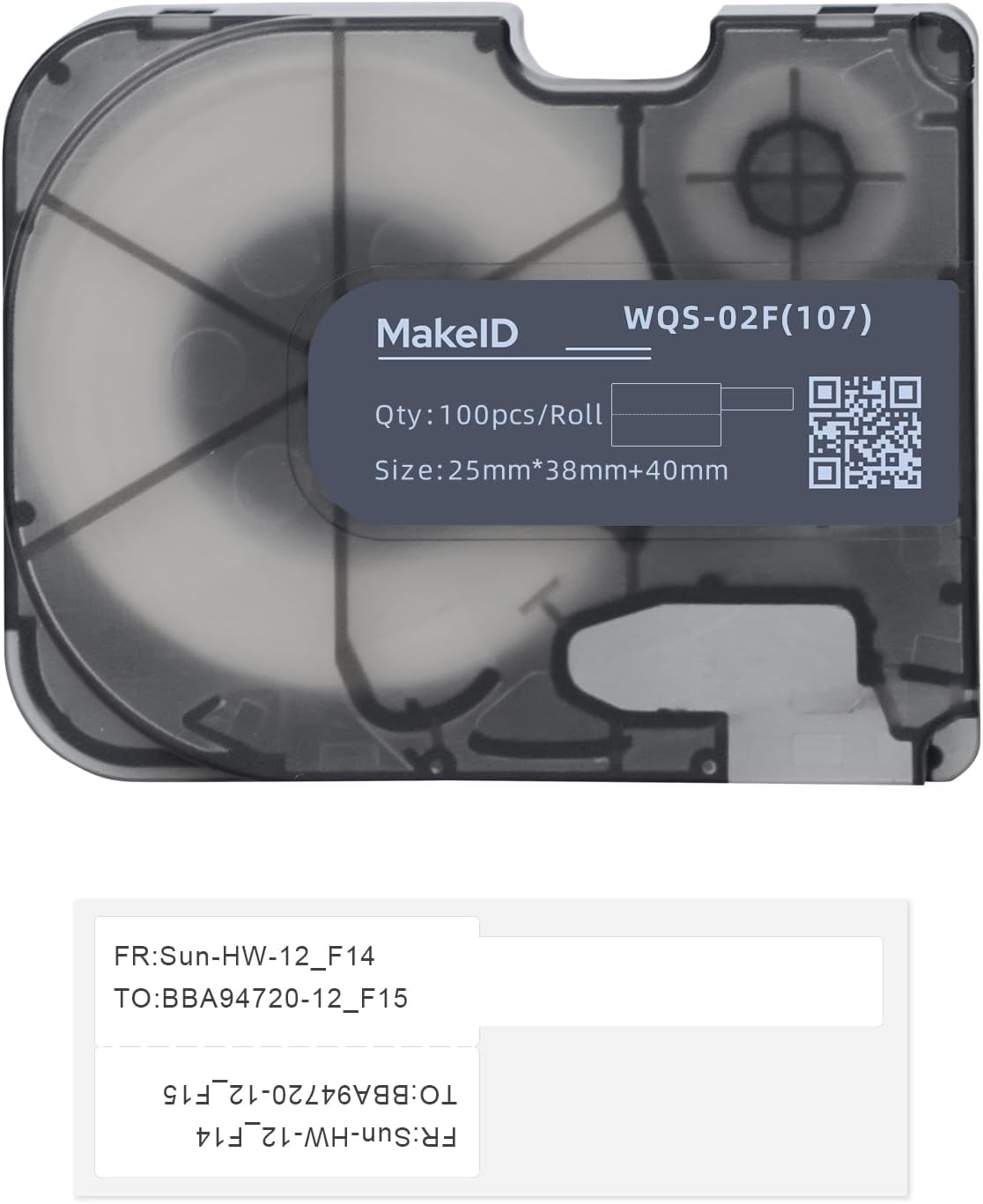 MakeID P31&P31S P-Flag Matte Polypropylene Labels with Ribbon Label, Indoor Outdoor Wire and Cable, DataCom Labeling, Black on White - 100pcs/roll