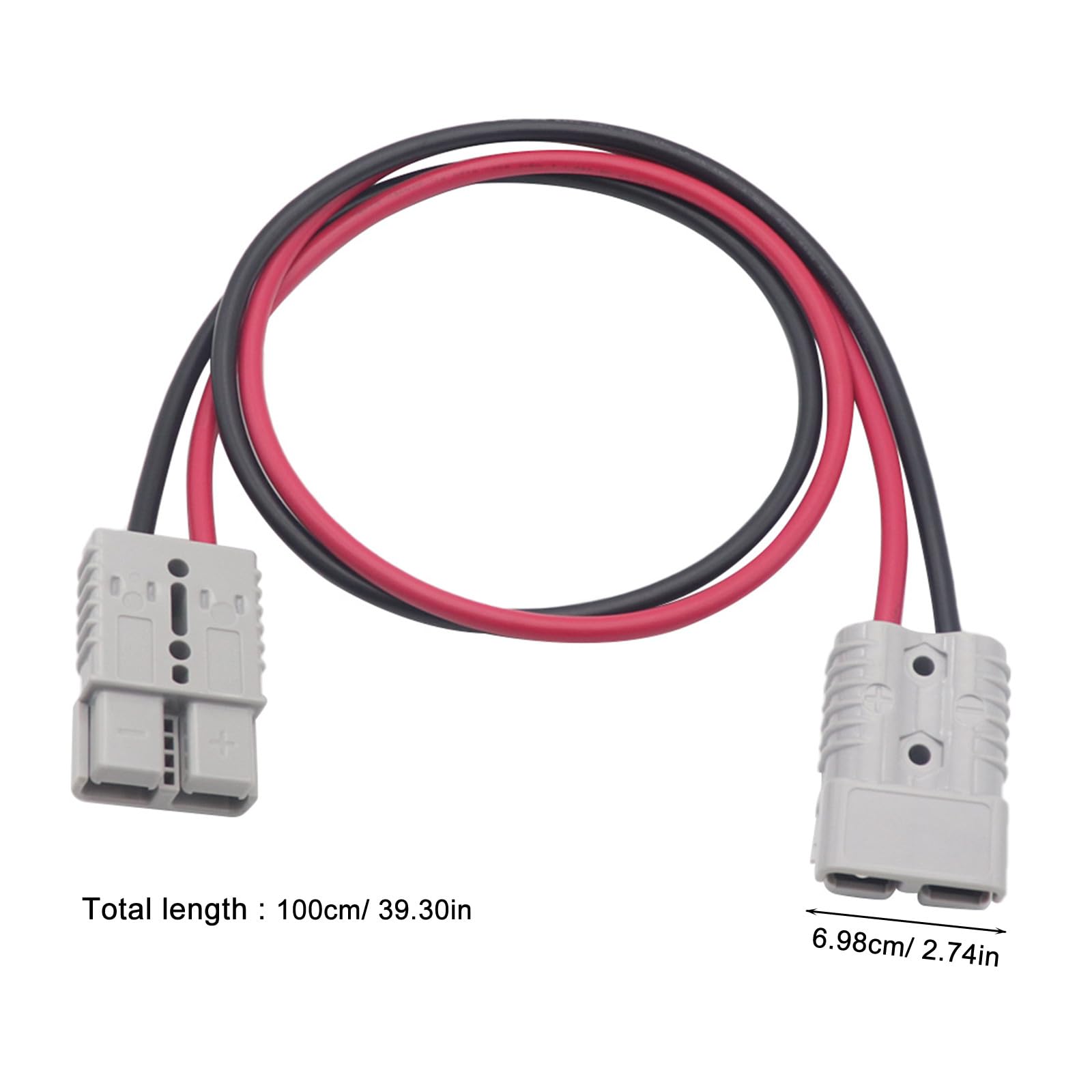 UPKOCH Cable inversor de batería para coche - Conector de 175 A con cable de 6 AWG y 100 cm (39,3") - Conector de alimentación para sistemas de remolque con cabrestante en autocaravanas,