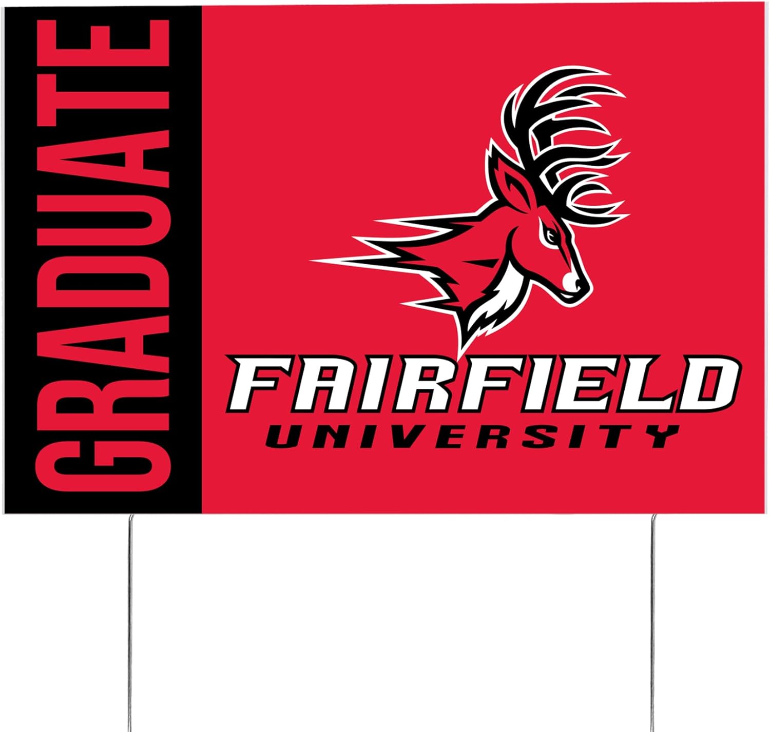 Desert Cactus Fairfield University Stags 12x18" Graduate Graduation Celebration Yard Sign Graduates Outdoor Lawn Display with Stakes (Grad Sign 3)