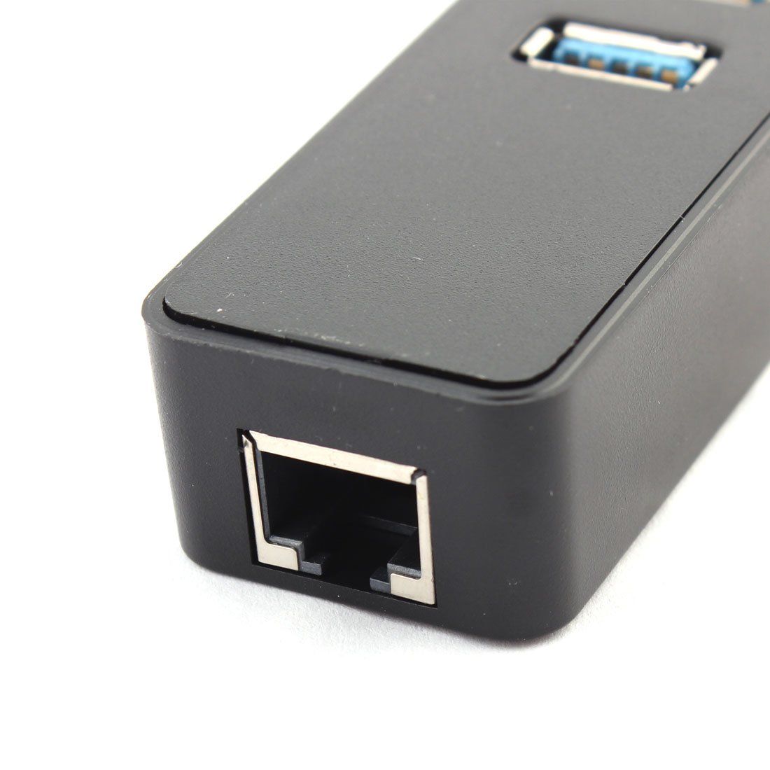 Ruilogod USB 3.0 Macho a hembra 3 puertos USB 3.0 HUB RJ45 Gigabit Adaptador Ethernet Conector negro