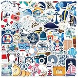 遠洋帆船シール62枚、水瓶、スケートボード、ノートパソコン、携帯ケース、ギター、ヘルメット、自転車、子供青少年女子学生の教室賞品に適したビニル防水美学シールバッグ (航海)