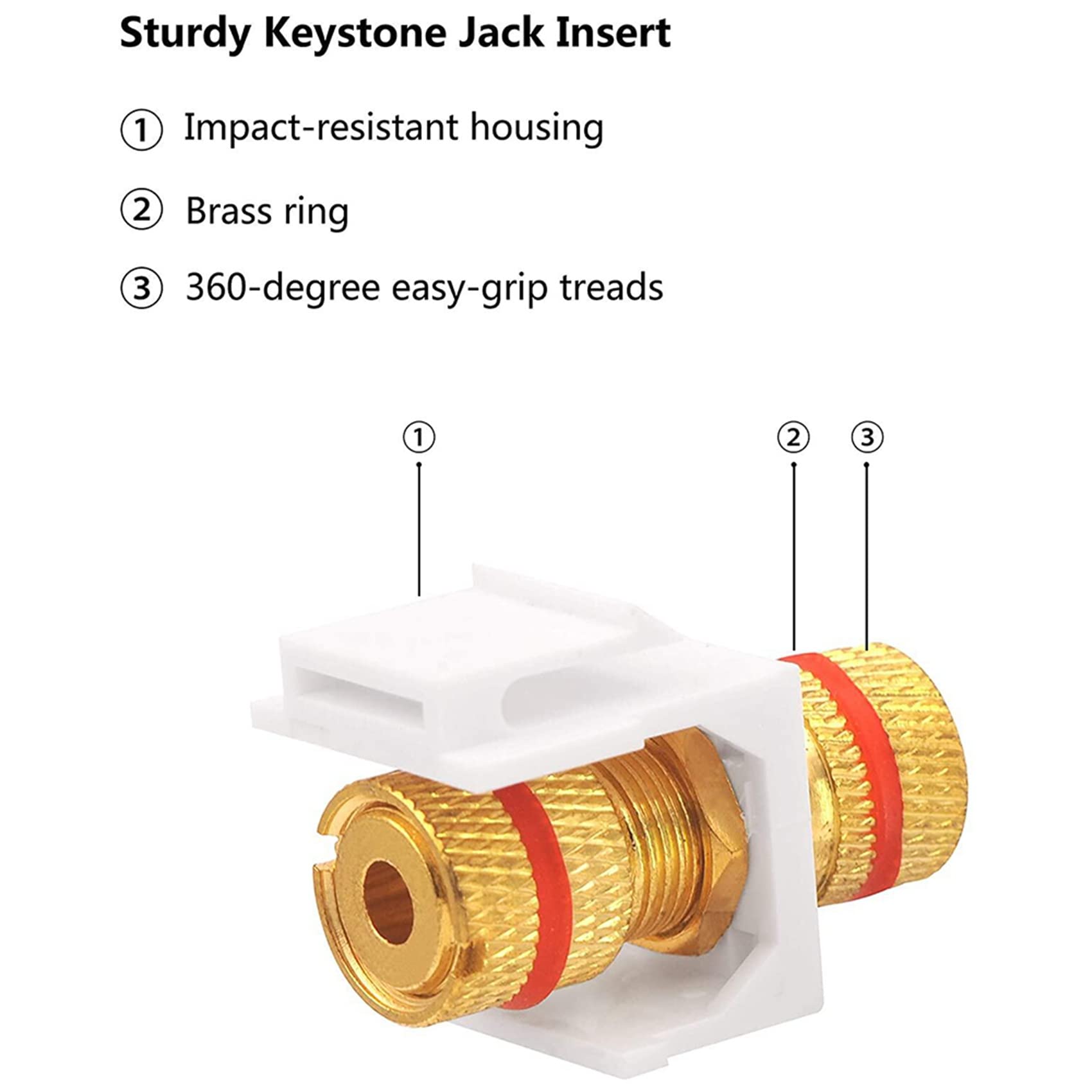 Conector banana a presión para poste de altavoz, blanco, 30 unidades