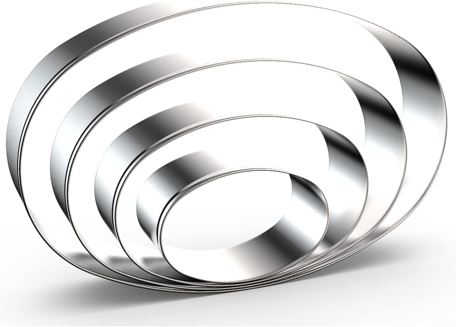 Oval Cookie Cutter Set Large - 5 Inch, 4 Inch, 3 Inch, 2 Inch - Geometric Frame Plaque Cookie Cutters Shapes Molds - Stainless Steel
