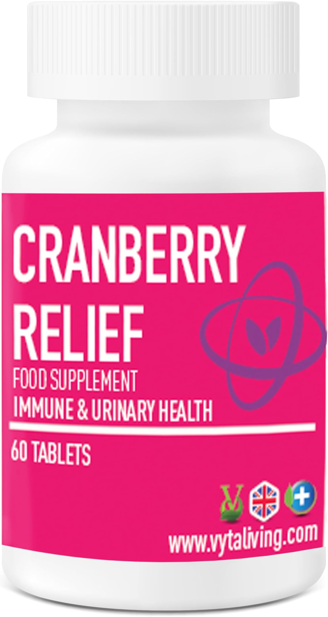 VYTALIVING 5000mg Biovit Cranberry Relief Tablets - Urinary Tract Infection Treatment - Cranberry, Green Tea, D-Mannose, Vitamin C, Supplement - High Strength - Immunity Booster | 60 Tablets
