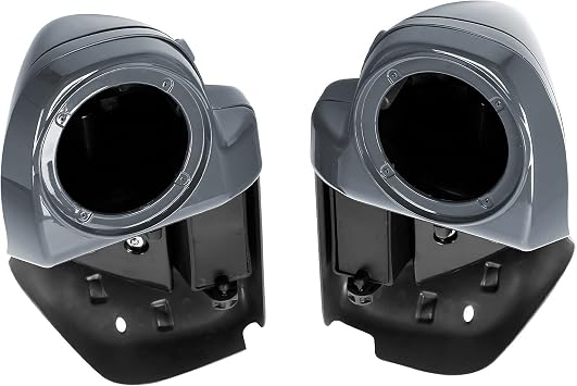 HR3 Custom Vented Fairing Lowers w/ 6.5" Speaker Boxes Compatible with 2014-later Harley Road King Road Glide Street Glide Electra Glide Apple Green/Gunship Gray