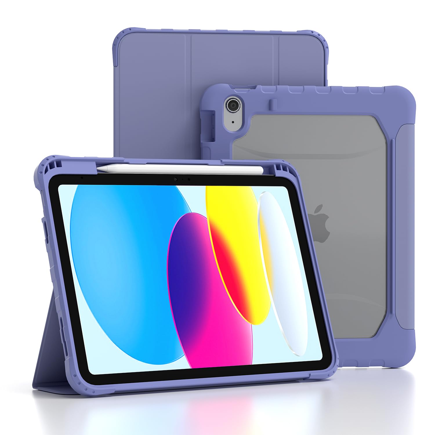 Vobafe Cover iPad Air 11 2025 2024/5 4 Generazione 2022/2020, 10.9/11 Pollici, Custodia in Supporto Protettivo con Pencil Holder, Supporta la Carica di Apple Pencil, Blu Grigio