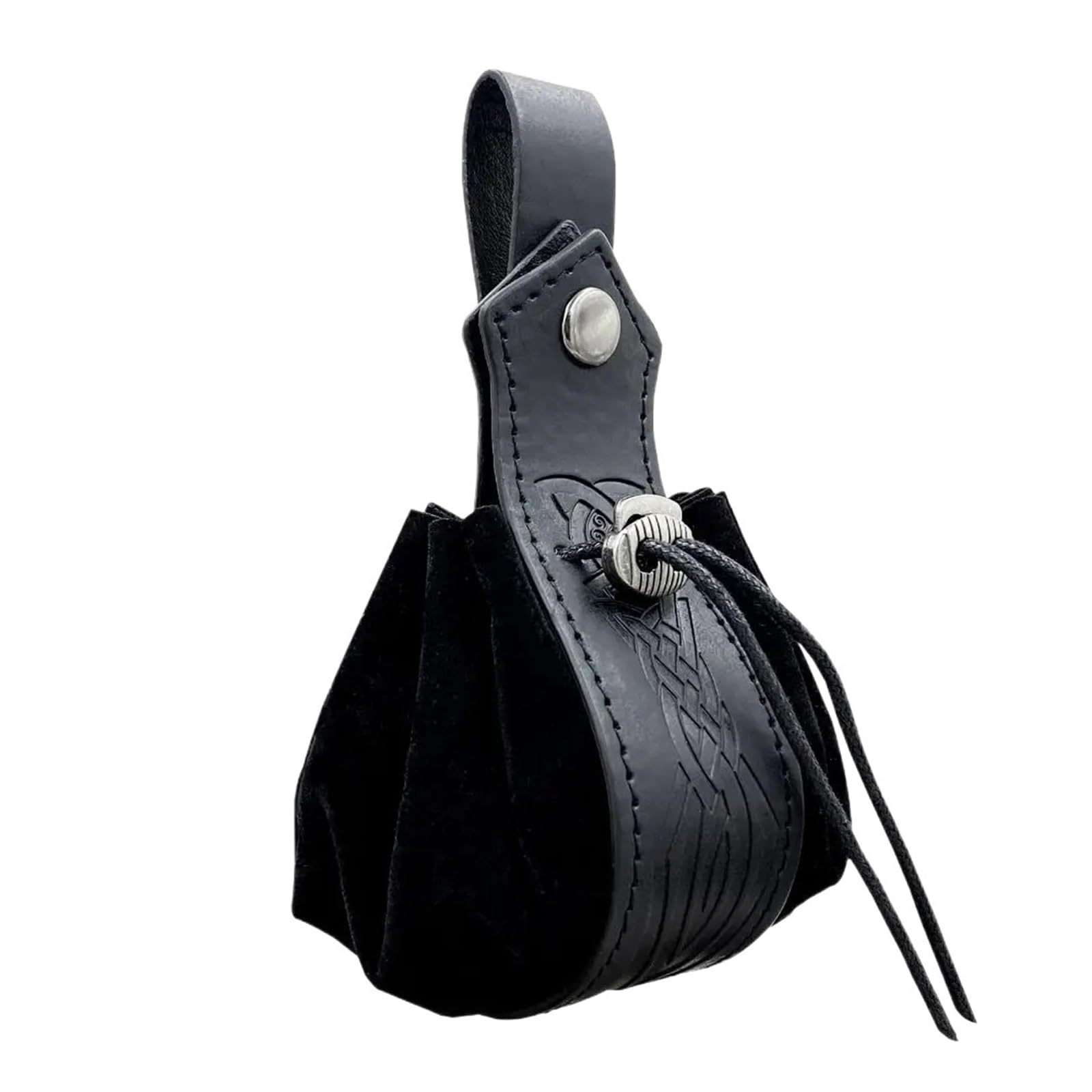 AYWTIUN Leather Drawstring Pouch Faux Leather Medieval Belt Bag Drawstring Portable Coin Purse Adjustable Pouch Cosplay