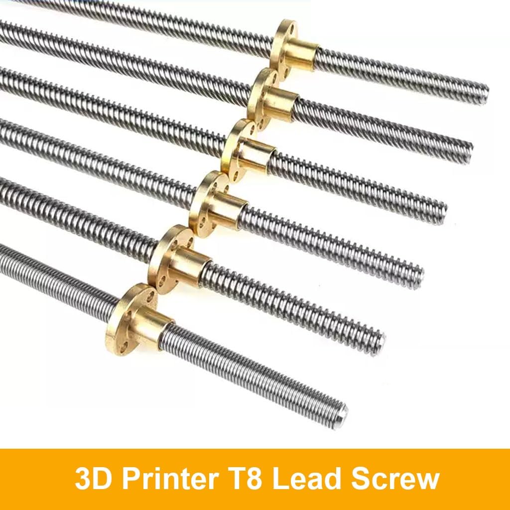 Trapezgewindemutter, T8-Leitspindel for CNC-3D-Drucker, Steigung 1 mm, 2 mm, 4 mm, 8 mm, Länge 100–1000 mm, Trapezgewindestange aus Edelstahl mit Kupfermutter, 1 Stück(Pitch 2mm Lead 4mm,600mm)