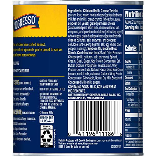 Image of Progresso Rich & Hearty, Three Cheese Tortellini Soup, 18.5 oz (Pack of 2)