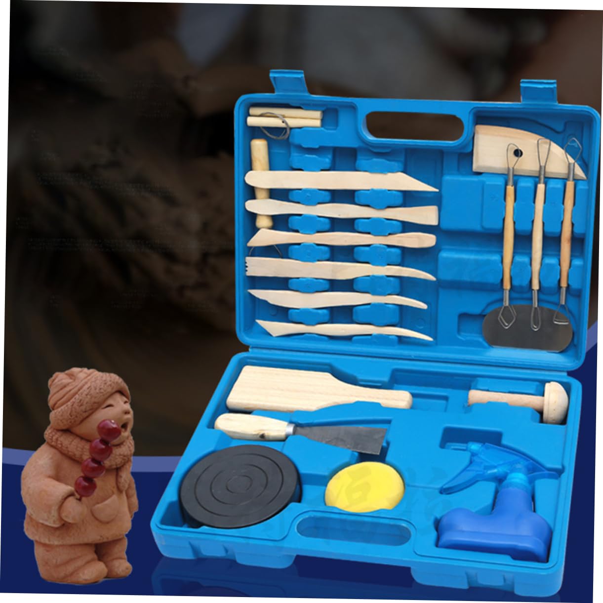 Lurrose 19 Piezas Herramientas para Esculpir Arcilla Kit para Modelar Figuras de Arcilla Instrumentos para Esculturas Accesorios para Modelar Taller de Arte
