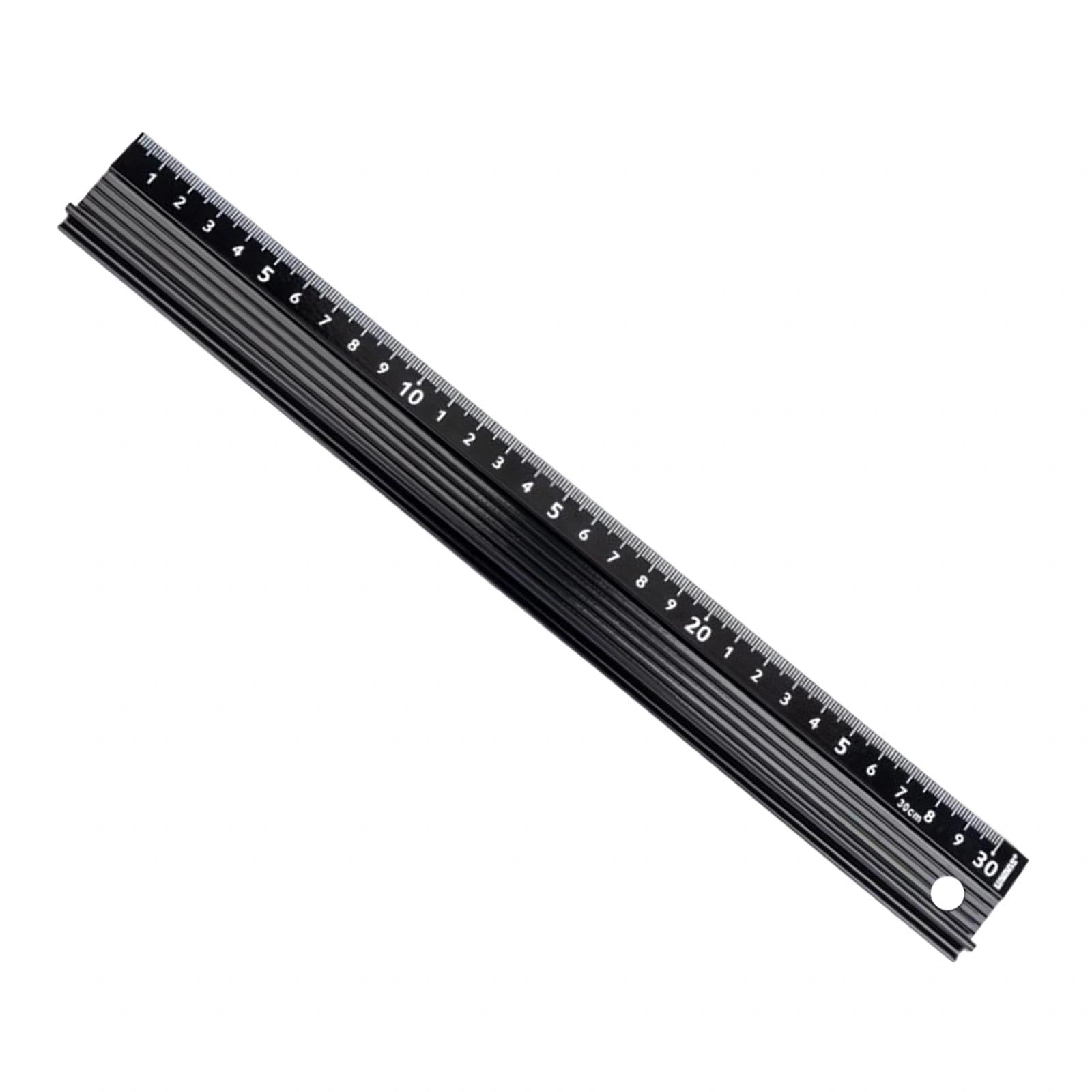 30cm L-Typ Schneidelineal aus Aluminiumlegierung, Rutschsicher Metall Messlineal mit Schutzleiste, Präzisions Lineal für Schneiden Zeichnen Messen Schreinerei DIY