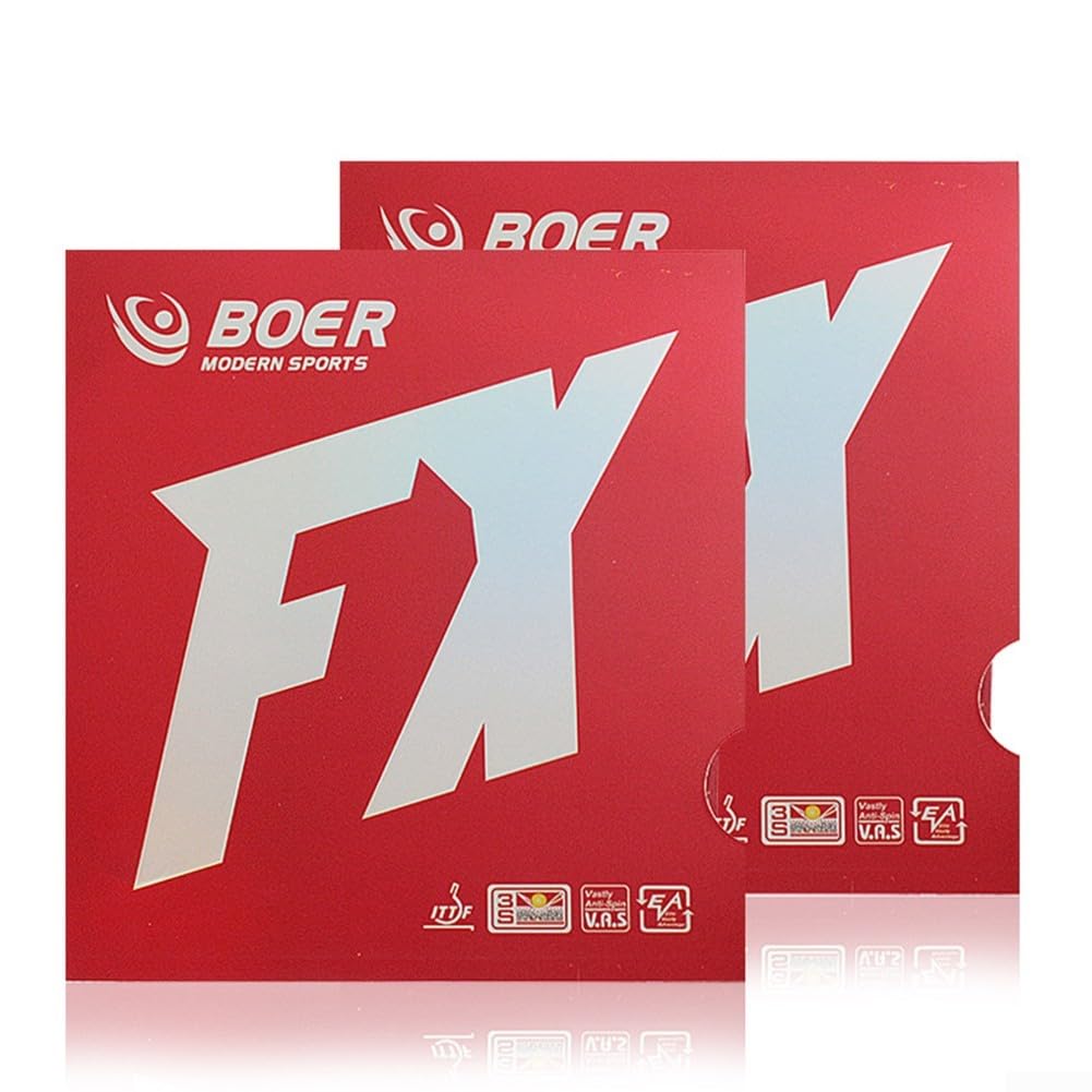 Hoja de goma de tenis de mesa con esponja de alta elasticidad, pegamento inverso duro para pala de ping pong, velocidad de giro y control mejorados, color negro y rojo