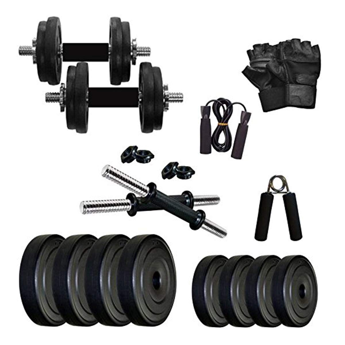 STAR X 16 kg PVC Home Gym Equipments for Home with Weight with Dumbbell Rods & Accessories (B078JF9S8Z) Amazon Price History, Amazon Price Tracker