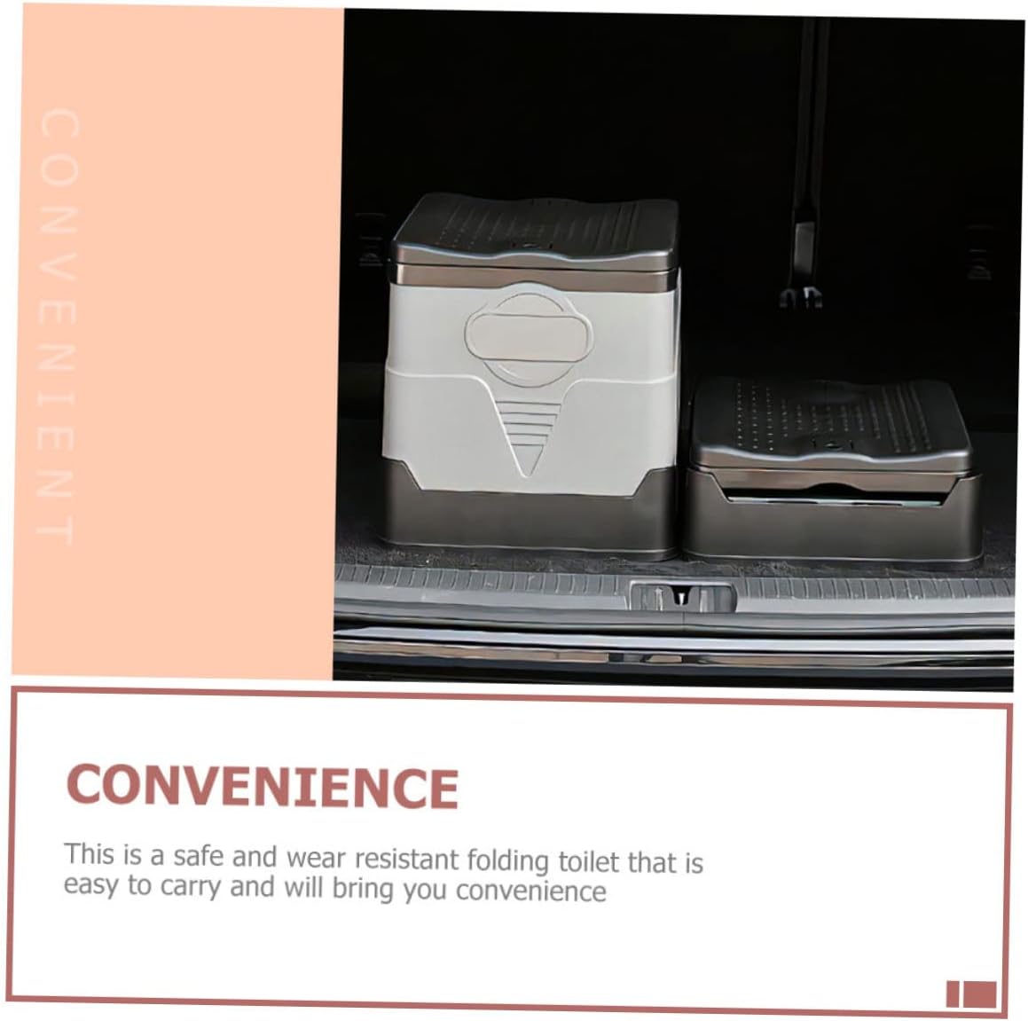 Portable Folding Toilet for Adults 1-Person Capacity Car and Camping Emergency Use Retractable Travel Potty Lightweight Outdoor Toilet Storage Box