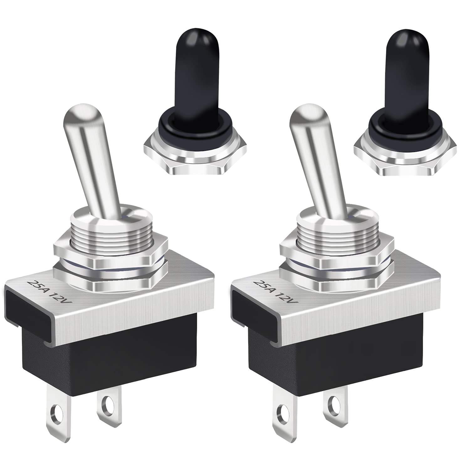 Mxuteuk Interruttore A Levetta Da 12 V, 30 A, 2 Pin, 2 Posizioni, SPST - Foto 7