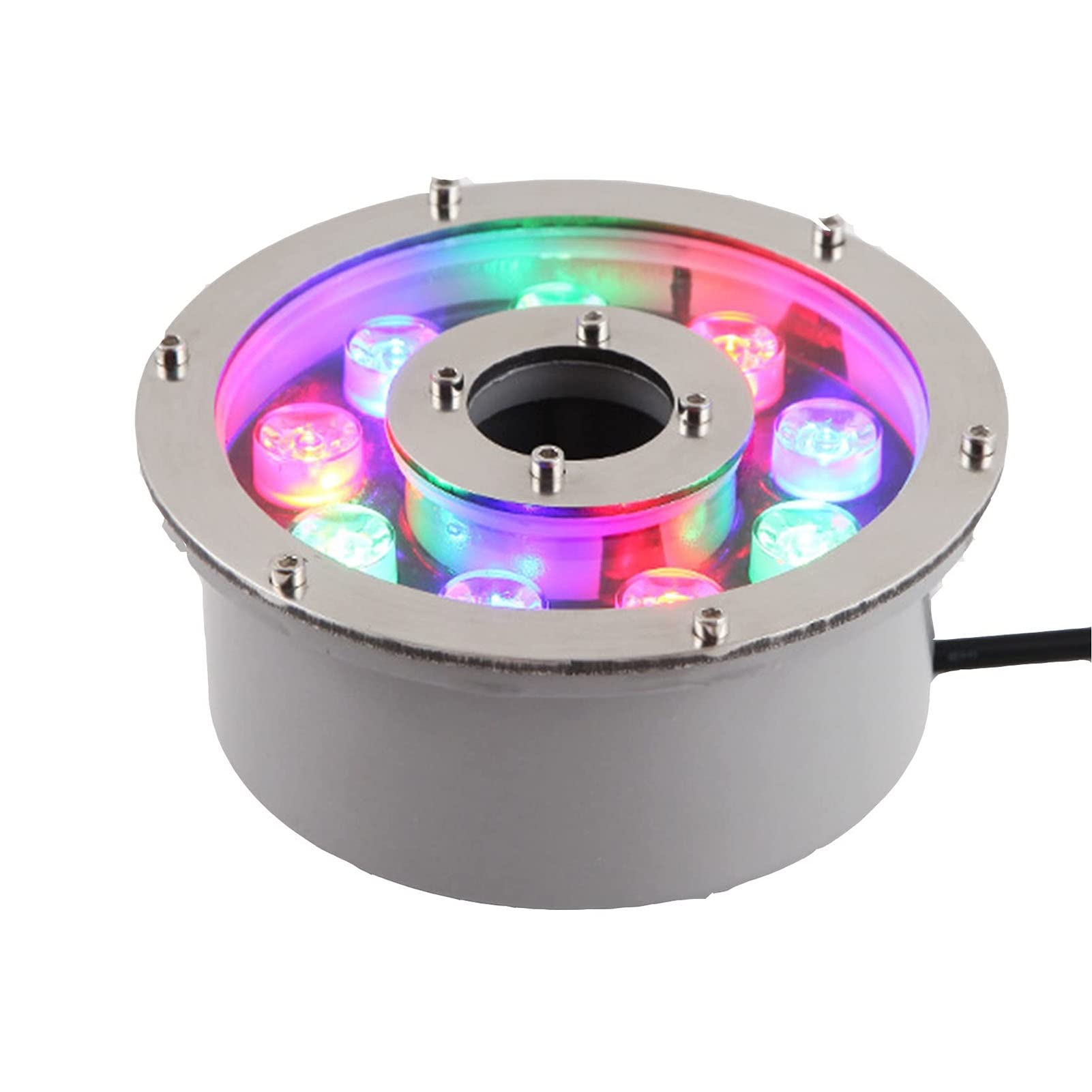 GUODDM LED Ring Underwater Fountain Light - Underwater Pool Lights, 12V / 24V IP68 Waterproof Middle Hole Landscape Spotlight Is Suitable For Underwater Fountain Pool