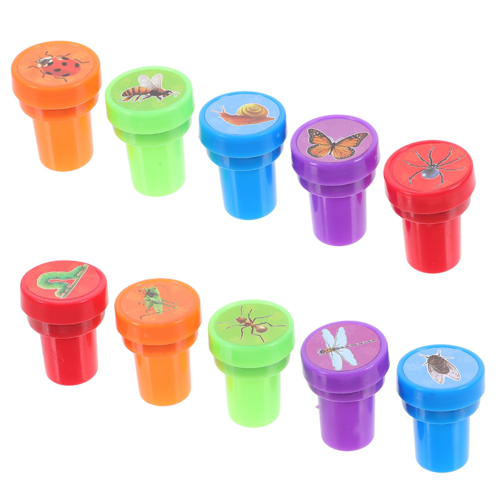 Toyvian 1set Insect Seal Stamper Dog Wall Art Cute Stationary Hungry Caterpillar First Class Stamps Name Stamps for Clothing Cat Party Favors Dog Stickers Decor Animals 10pcs