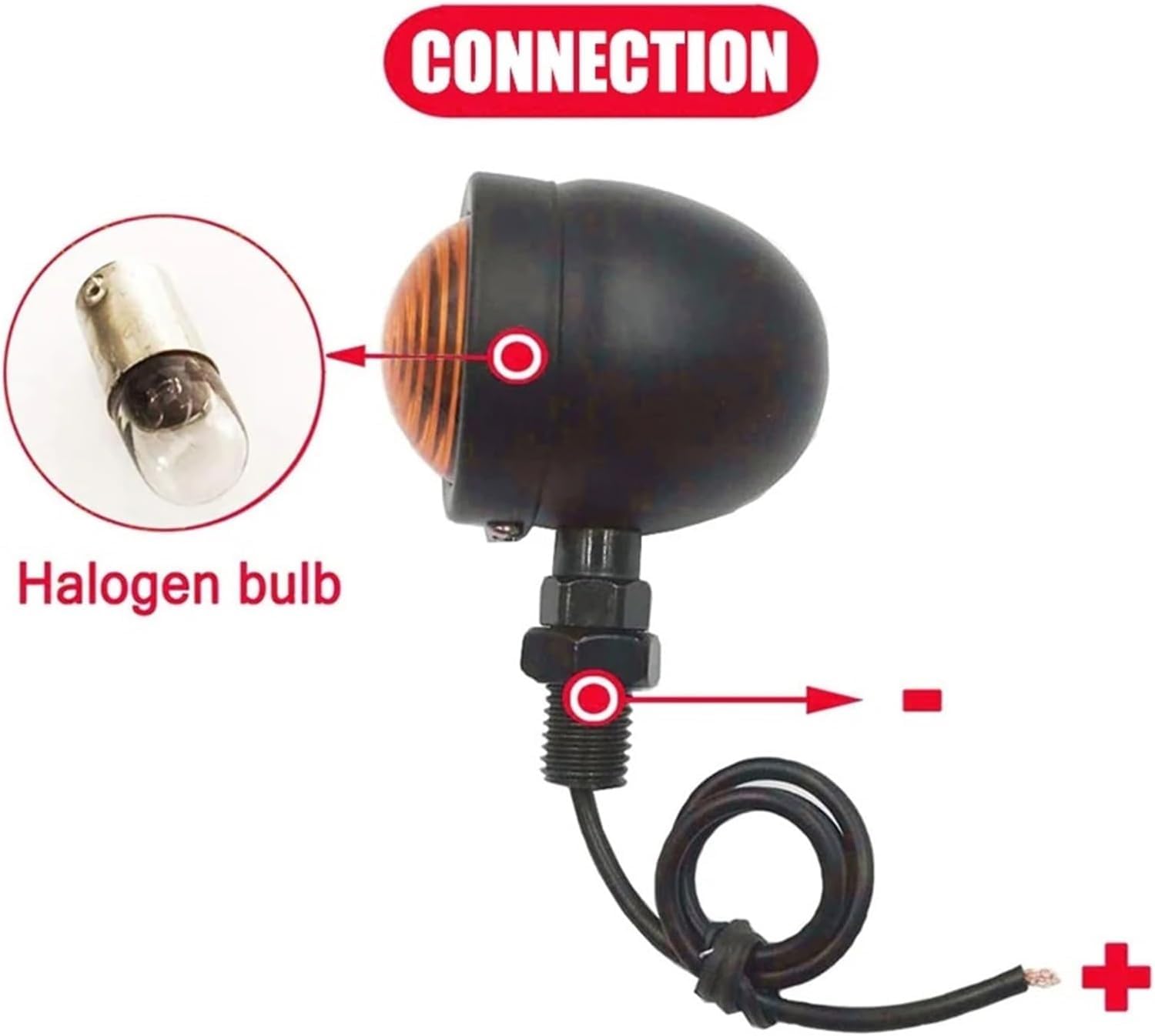 Generic Mini uniwersalne wskaźniki Dla Cafe Dla Racer Motocykl Lampa kierunkowskazu Chromowana bursztynowa Lampa przednia Moto Lampa tylna 12V 10mm