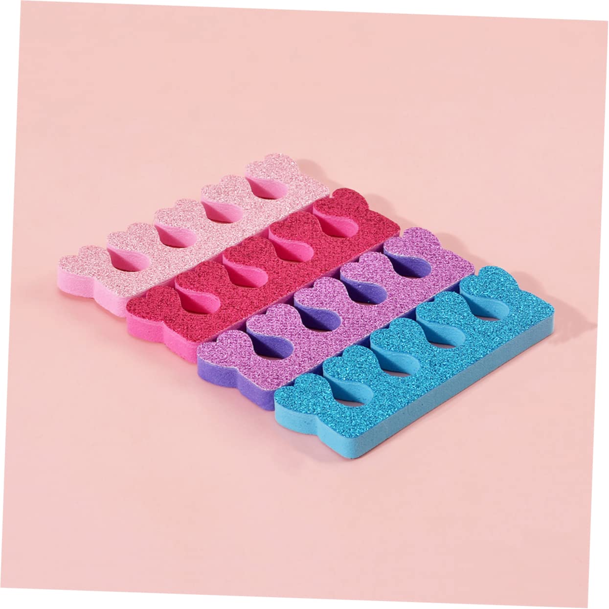 FOMIYES 24pcs Toe Separators for Pedicure Nail Art Toe Dividers Plastic Bands Spreaders Nail Finger Separators