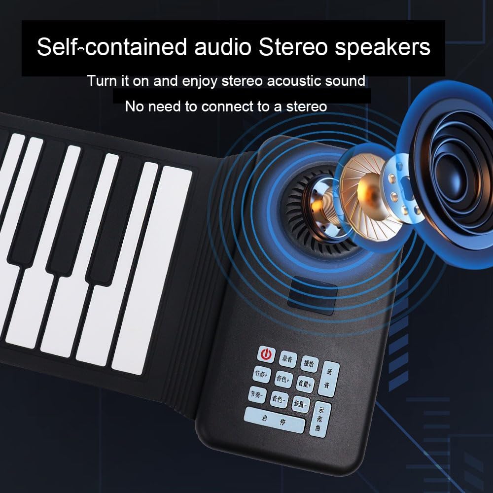 Keyboard Piano,Scroll Piano Tastatur,Tragbares Elektronisches Klavier Mit 88 Tasten,Wasserdicht Und Staubdicht,Ultra-Lange Batterielebensdauer,Geeignet Für Kinder Erwachsene Anfänger Geschenk