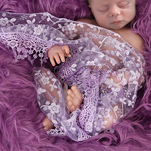 Camidy Baby Foto Rekwisieten 3 Stuks Baby Pluizige Deken + Pasgeboren Wrap + Bloem Hoofdband Set Jongens Meisjes Diy… - Image 7