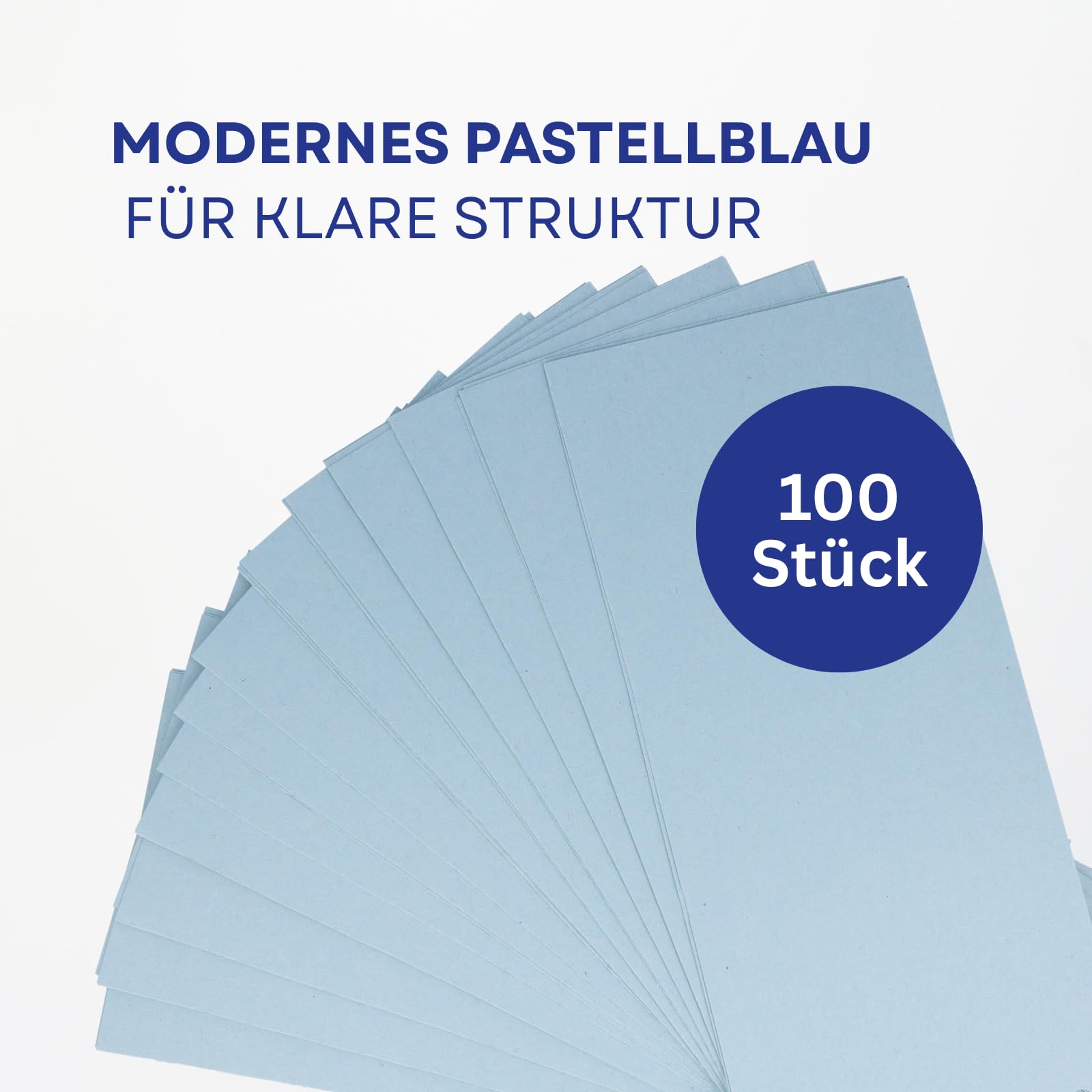 Westcott Trennstreifen 100 Stück Pastellblau (30er-Pack) | Robuste Heftstreifen 190g/m² für A4 Ordner | Trennblätter 10,5 x 24 cm | Register 2-fach-Lochung für DIN-A4 Dokumente | E-733319 00