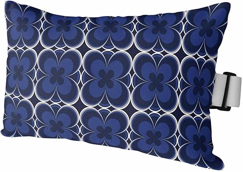 Almohadas reclinables para la cabeza, color azul marino, para exteriores, impermeables, con rayas elásticas, color blanco, moderno, geométrico, arte