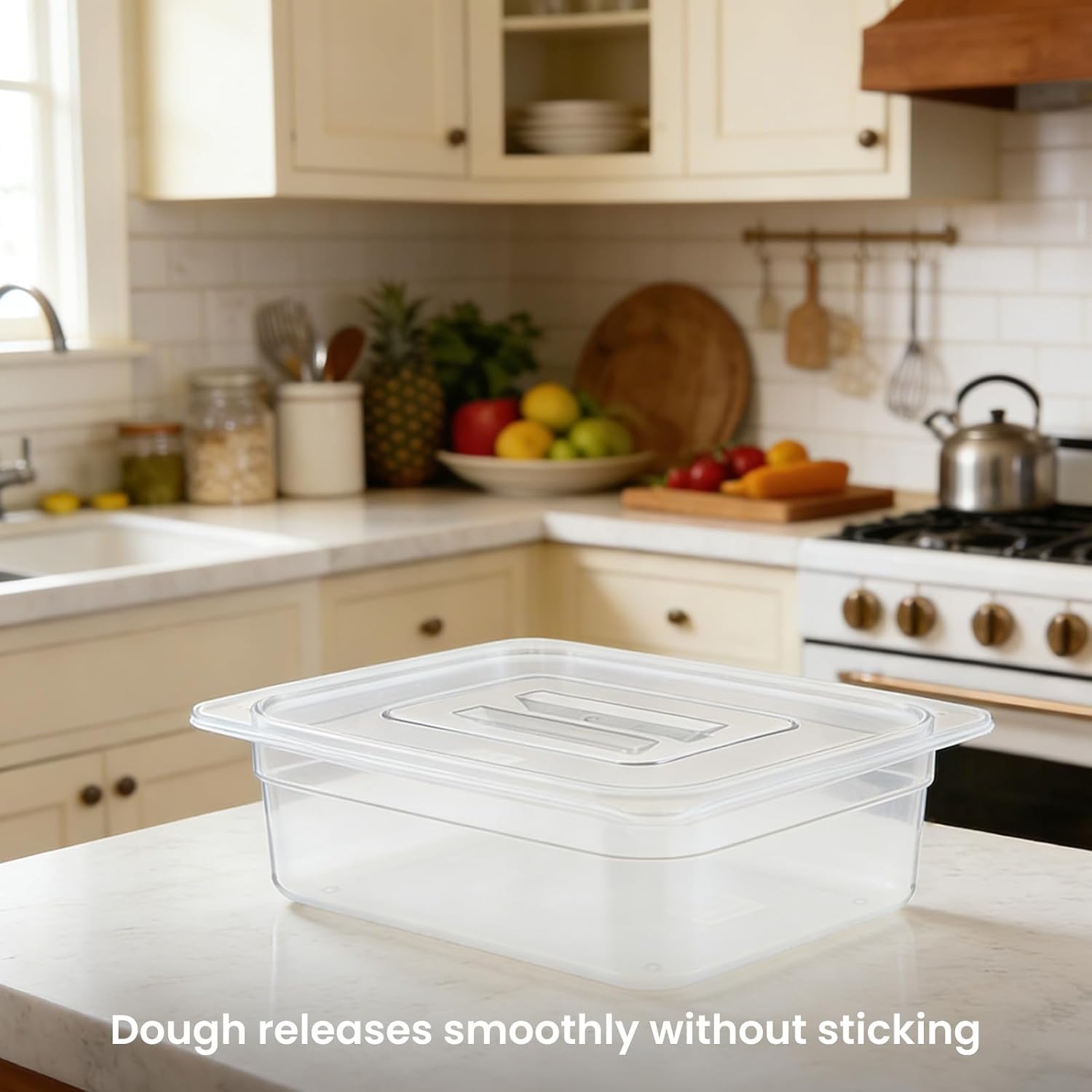 Dough Proofing Container, 5Qt Large Capacity Holds Up to 6.6Lb of Dough, BPA-Free Tray with Lid Dough Rising Box for Bread, Sourdough, Pizza Dough Stackable Dough Container(Clear 1 Pack)