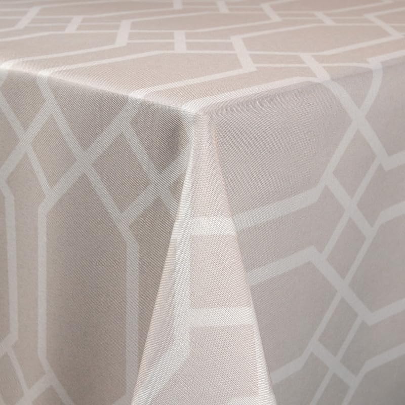Valia Home tablecloth with Teflon coating for indoor & outdoor use in various designs, Beige, 130 x 220 cm - Image 3