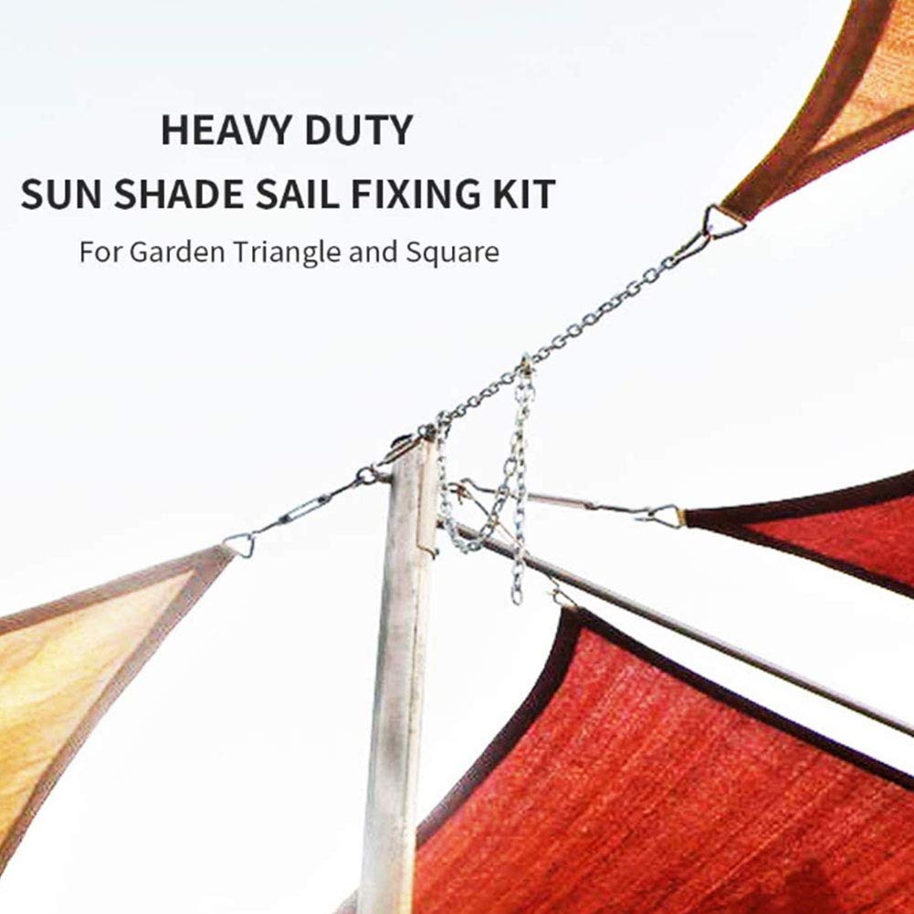 Juego de Accesorios para toldo M6, Acero Inoxidable 304 para Trabajo Pesado, Kit de fijación de Vela Parasol, Accesorios de Hardware para jardín, triángulo, Parasol Cuadrado (40 Piezas)