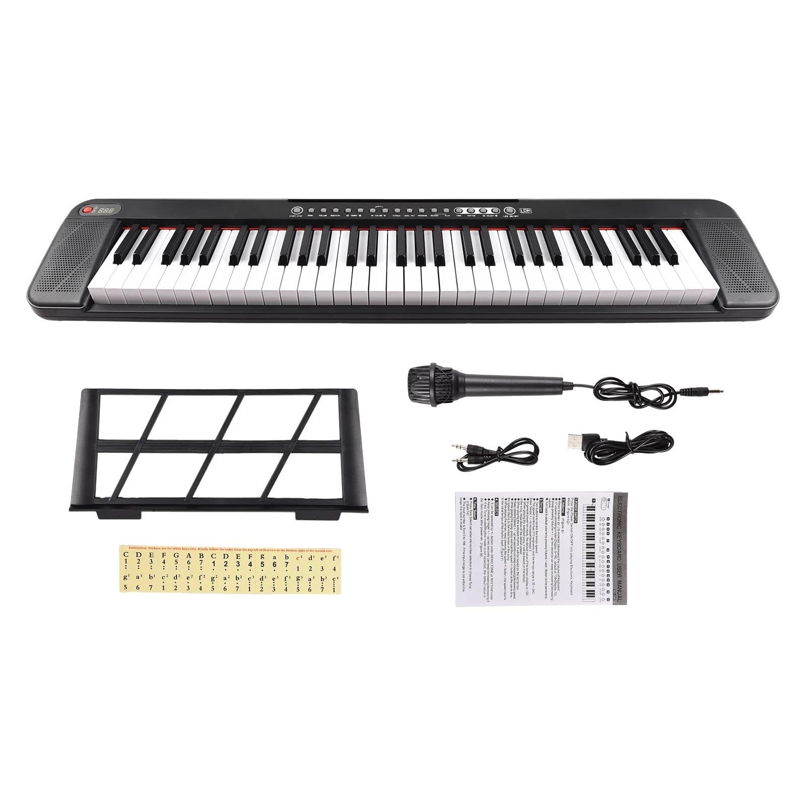 Amazon | プロ仕様の電子キーボード 61鍵電子ピアノ 多機能ポータブル