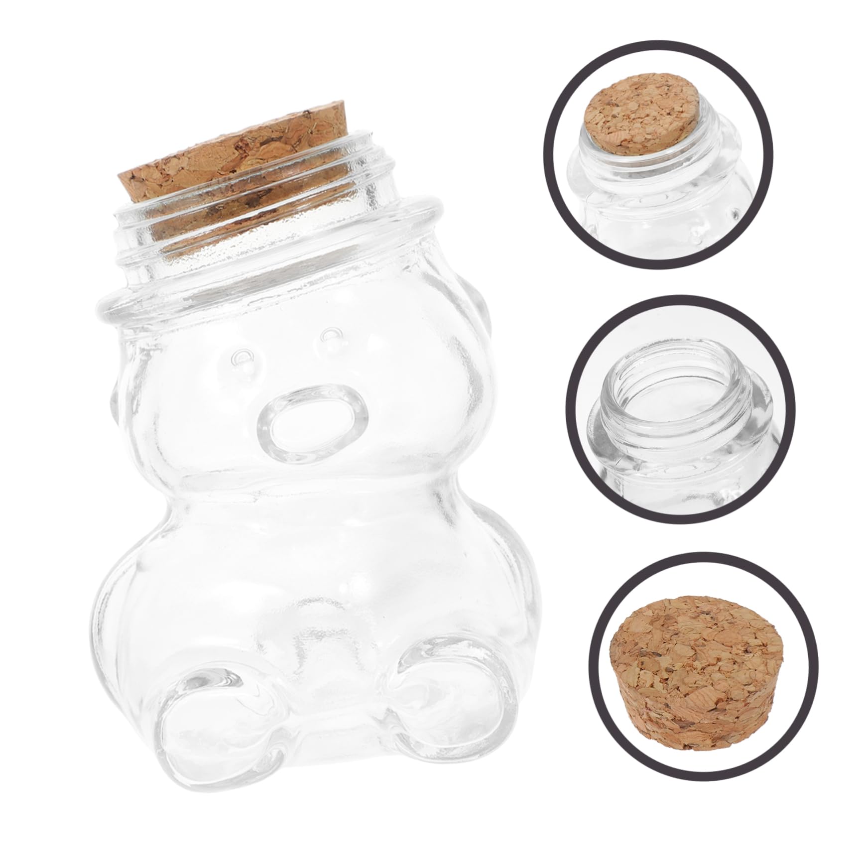 4piezas Botellas De Almacenamiento De Vidrio Transparentes Para Dulces y Snacks Recipientes Sellados Para Organización De Cocina Decoración Creativa y Almacenamiento De Joyas