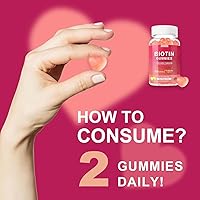 Vista 4 de Biotin - Gomitas de colágeno de queratina de 10000 mcg, suplementos para el cabello, uñas, vitaminas diarias para el crecimiento de las uñas