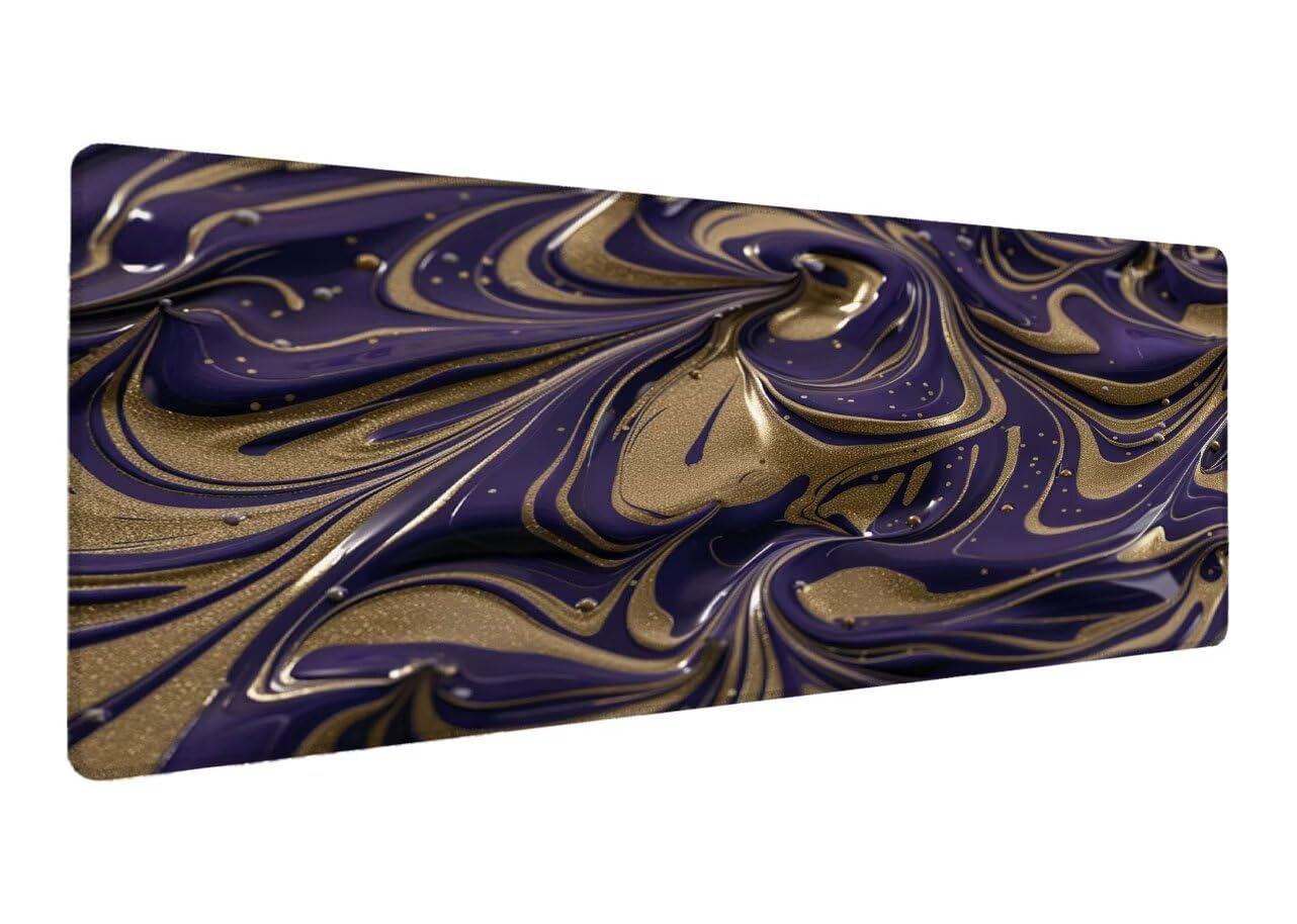 Podkładka pod mysz XXL 1200 x 600 x 3 mm, marmurowa podkładka pod mysz dla graczy, duża podkładka pod biurko, antypoślizgowa gumowa podstawa, szyte krawędzie, zmywalna abstrakcyjna podkładka pod mysz