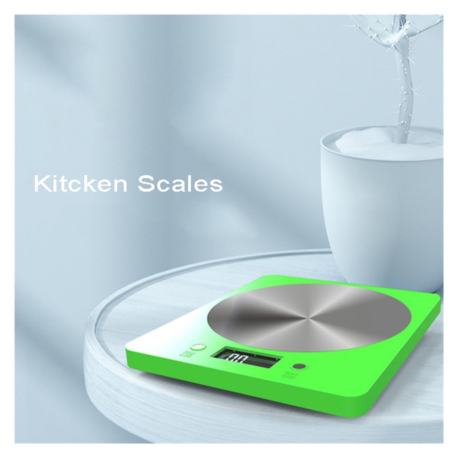 Báscula De Cocina Multifunción, Acero Inoxidable, Herramienta Medición Equilibrio Dieta Alimentos, Electrónica LCD Medición Precisa Esfuerzo(White)