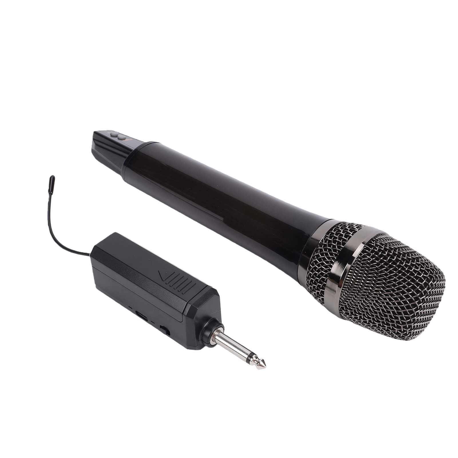 Eujgoov Microfono Wireless RGB, Microfono Karaoke Portatile in ABS con Ricevitore UHF Pickup Vocale Dinamico Audio da 6,5 ​​mm Rete per KTV Domestica Streaming Live Canto Sul Palco (1 a 1)