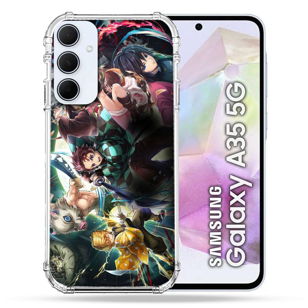 Cokitec Reinforced Case for Samsung Galaxy A35 5G Manga Demon Slayer Group