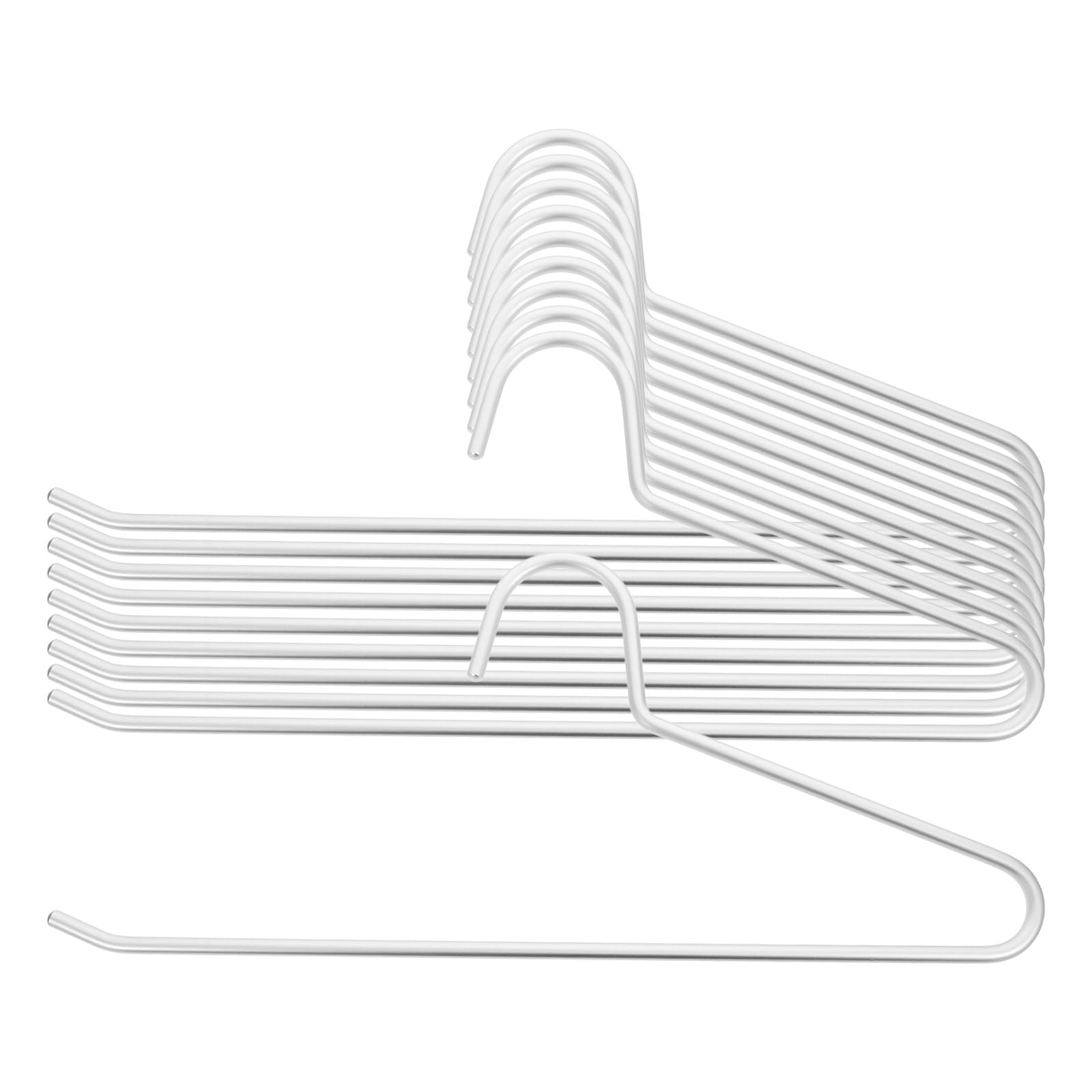 Hosenbügel Platzsparend und rutschfest aus Aluminiumlegierung 10 Stück Silberfarbene Jeansbügel und Ordnung im Schrank für Kleiderschrank für Damenhosen