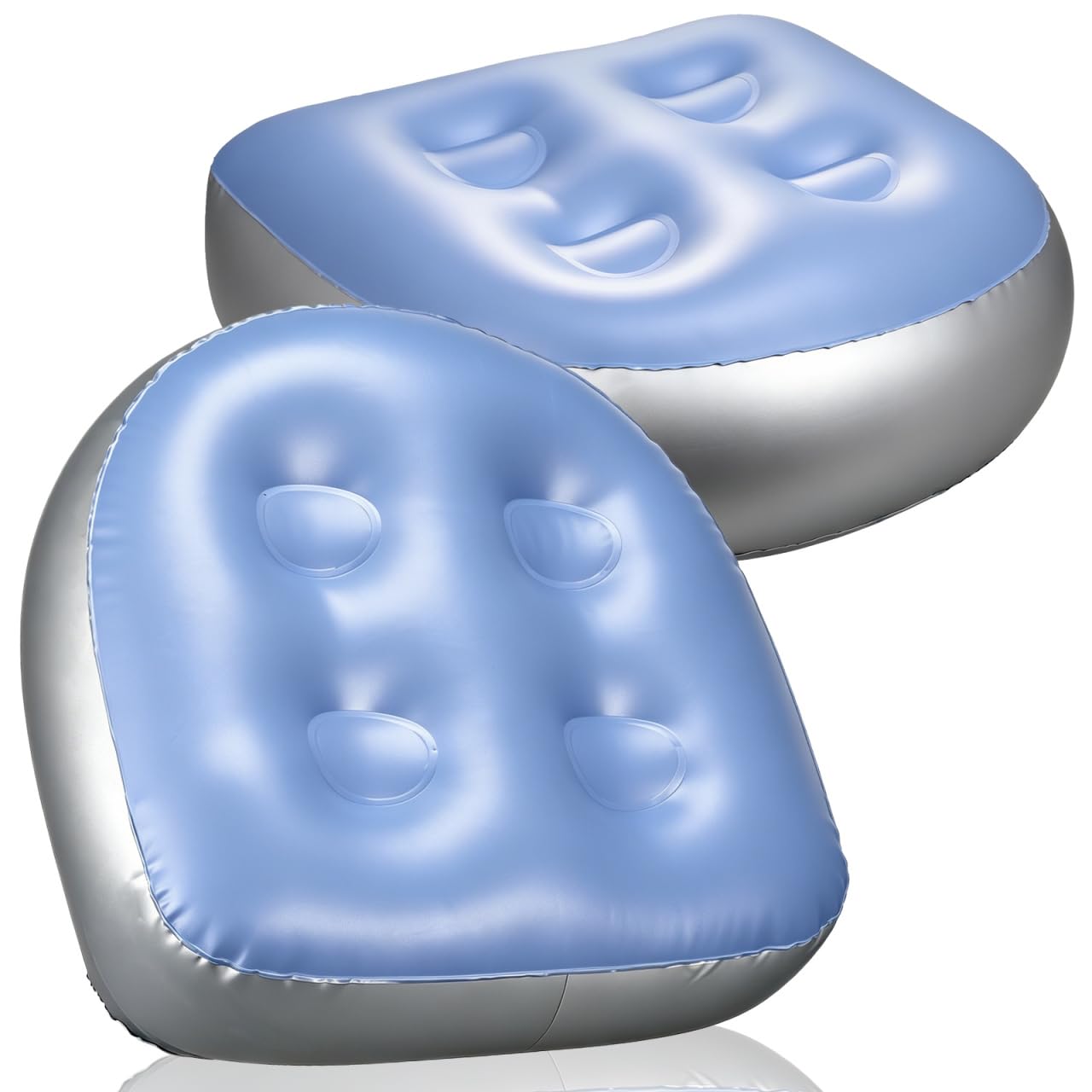 Gadpiparty Inflatable Bath Cushion with Suction Cups 2-Pack Comfortable Seat Cushion for Spa and Hot Tub Adjustable Backrest Support Portable Bath Accessory