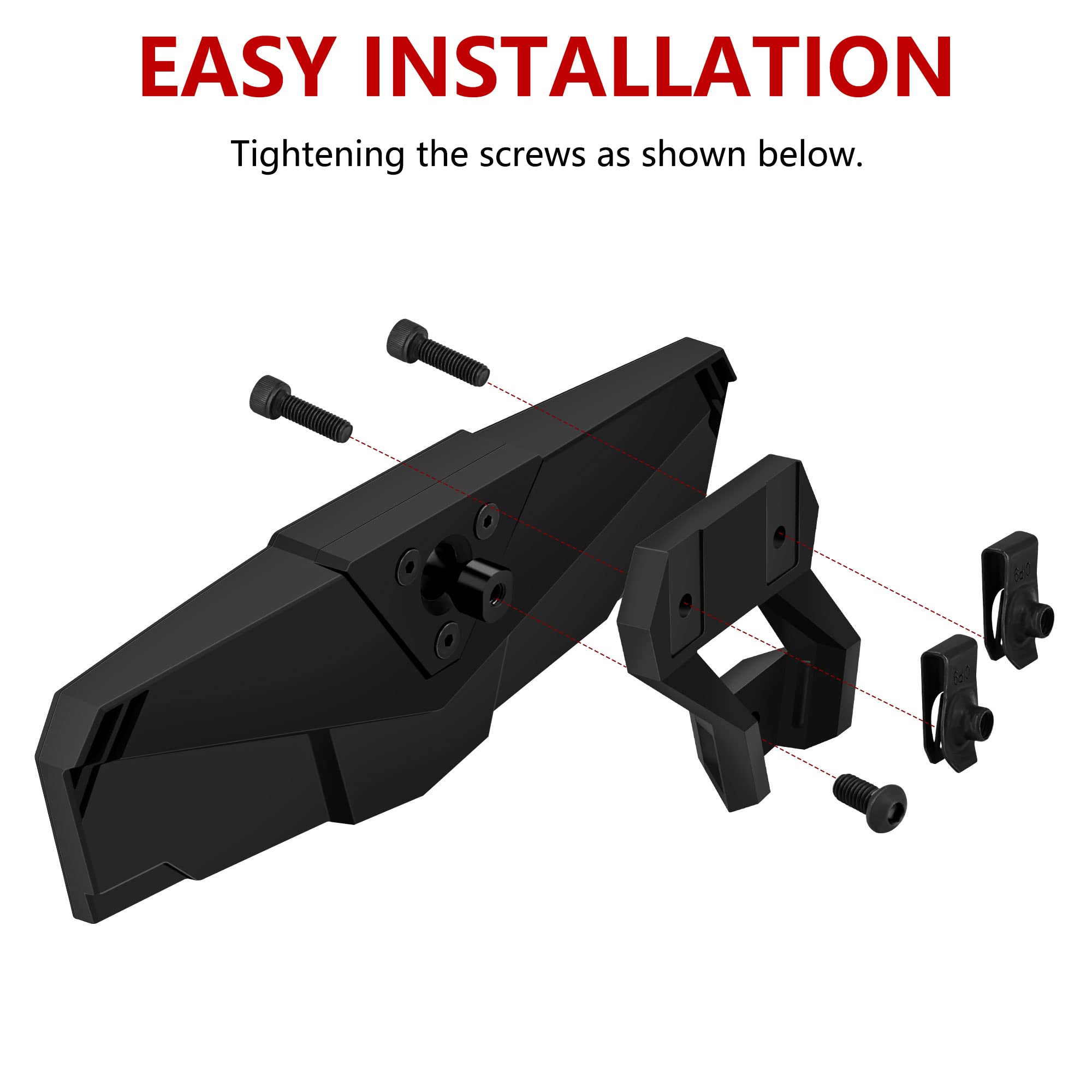 Rétroviseur Central Pour Polaris RZR PRO XP / Turbo R 2020-2025 - Miroir Convexe Large Angle, Réglable 360°, Cadre ABS Antichoc - Installation Facile