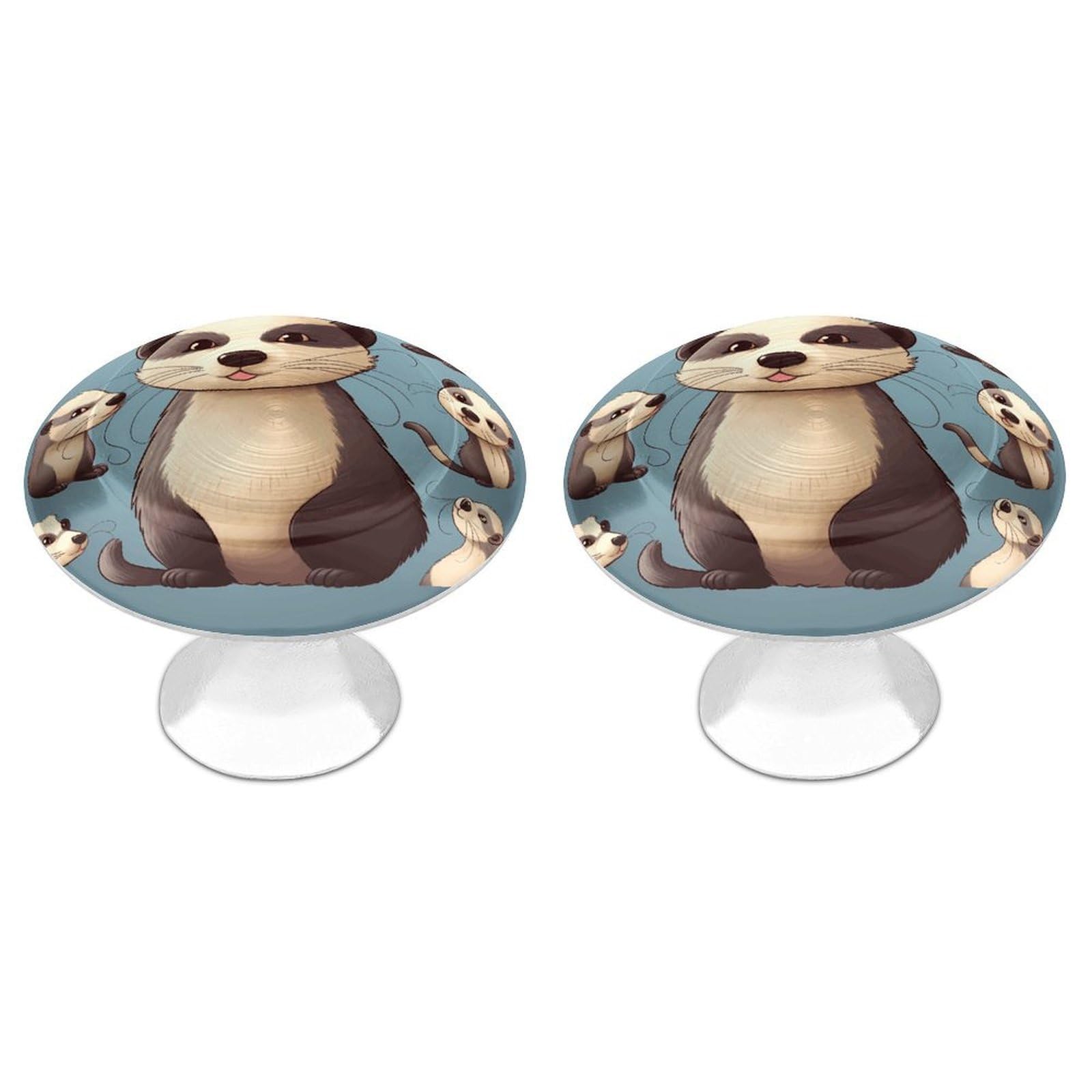Vstadank Style Hairy Ferret Drawer Pulls Sturdy Stainless Steel Door Handle Round Cabinet Knobs Fashion Dresser Drawer Knobs Door Pulls Exquisite Cabinet Handles Furniture Pull 2Pcs