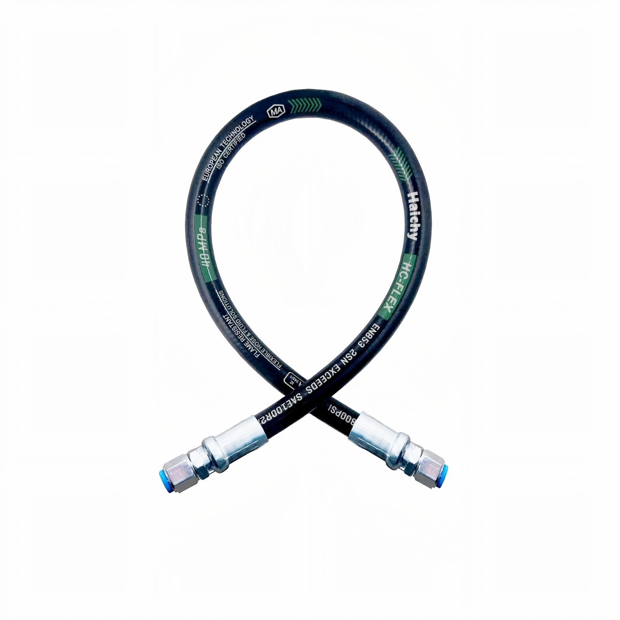 Haichy 26711-12-12-144 Hydraulic Hose Swivel Assembly 3/4" Hydraulic Hose with Female JIC X Female JIC, 144" Long, 3118 PSI