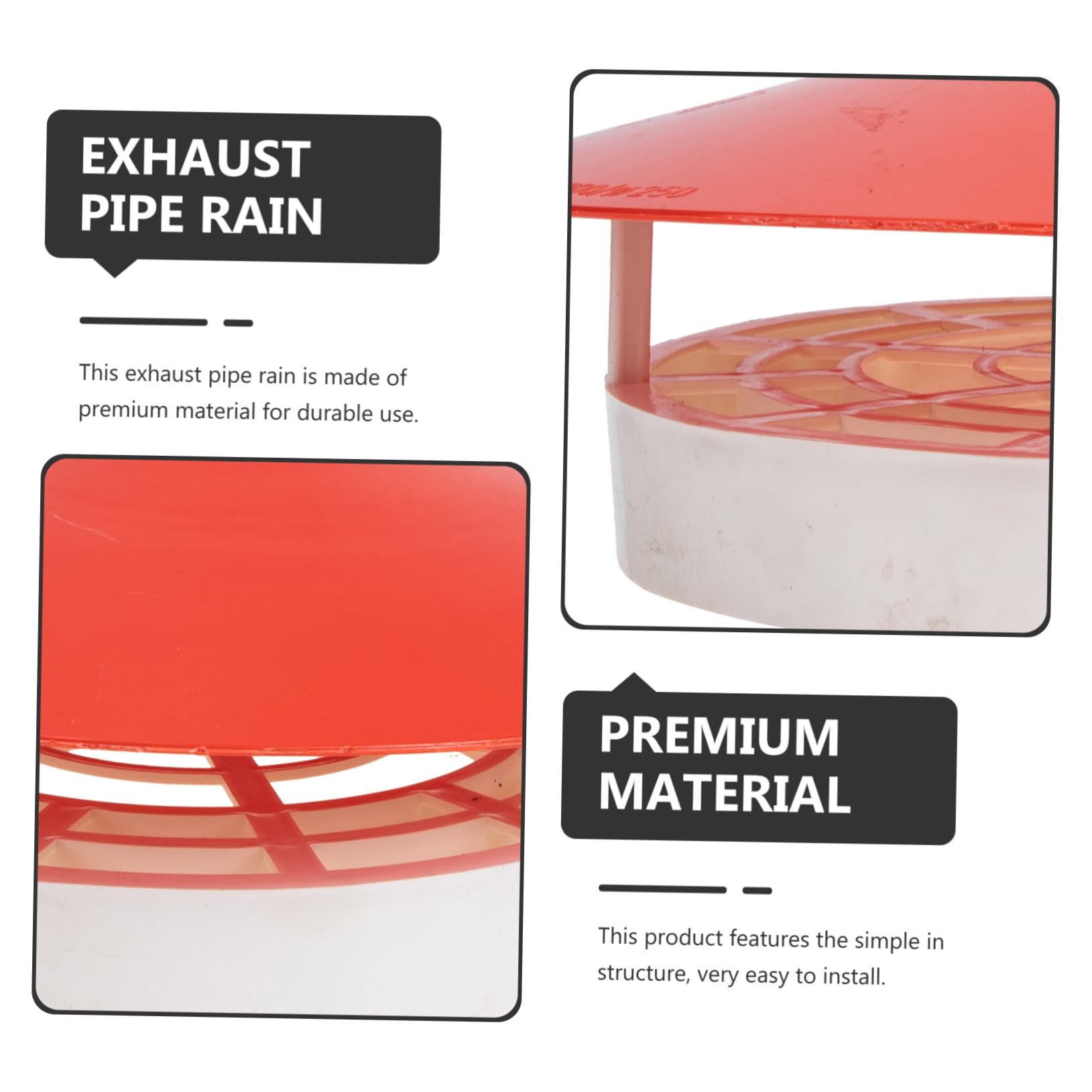 Cubierta de Chimenea a Prueba de Lluvia Diseño Inclinado para Ventilación de Techo Resistente al Agua y Fácil Instalación