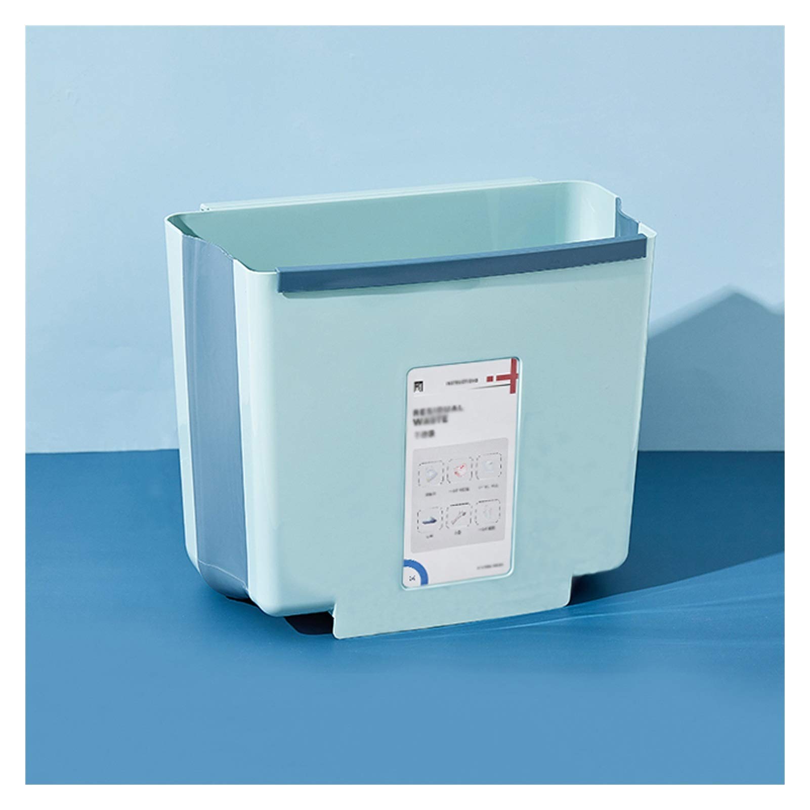 Bidone Portarifiuti Semplice spazzatura pieghevole BACK 2,3 GALLON PLASTIC PLASCING BACK CASH for la porta dell'armadio da cucina Piccola parete pieghevole a parete Bin, 4 colori Cestino Carta Stracci